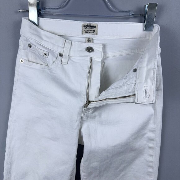 J.Crew 9' High Rise Toothpick Skinny Jeans Womens Size 27 Light Wash White - Picture 9 of 12